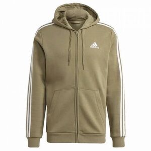 Adidas Men’s Essential Full Zip Hooded Sweatshirt Hoodie Olive Green Size M